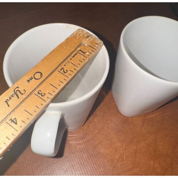 Set Of 2 White Threshold Ceramic Coffee Mugs 12 Oz Each - Picture 5 of 6